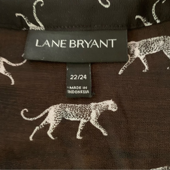 Lane Bryant Sheer Hidden Button Down Cheetah Print Top Sz 22/24 - Picture 3 of 5